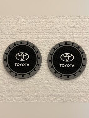 TOYOTA Gray, Black & White Car Cup Coasters